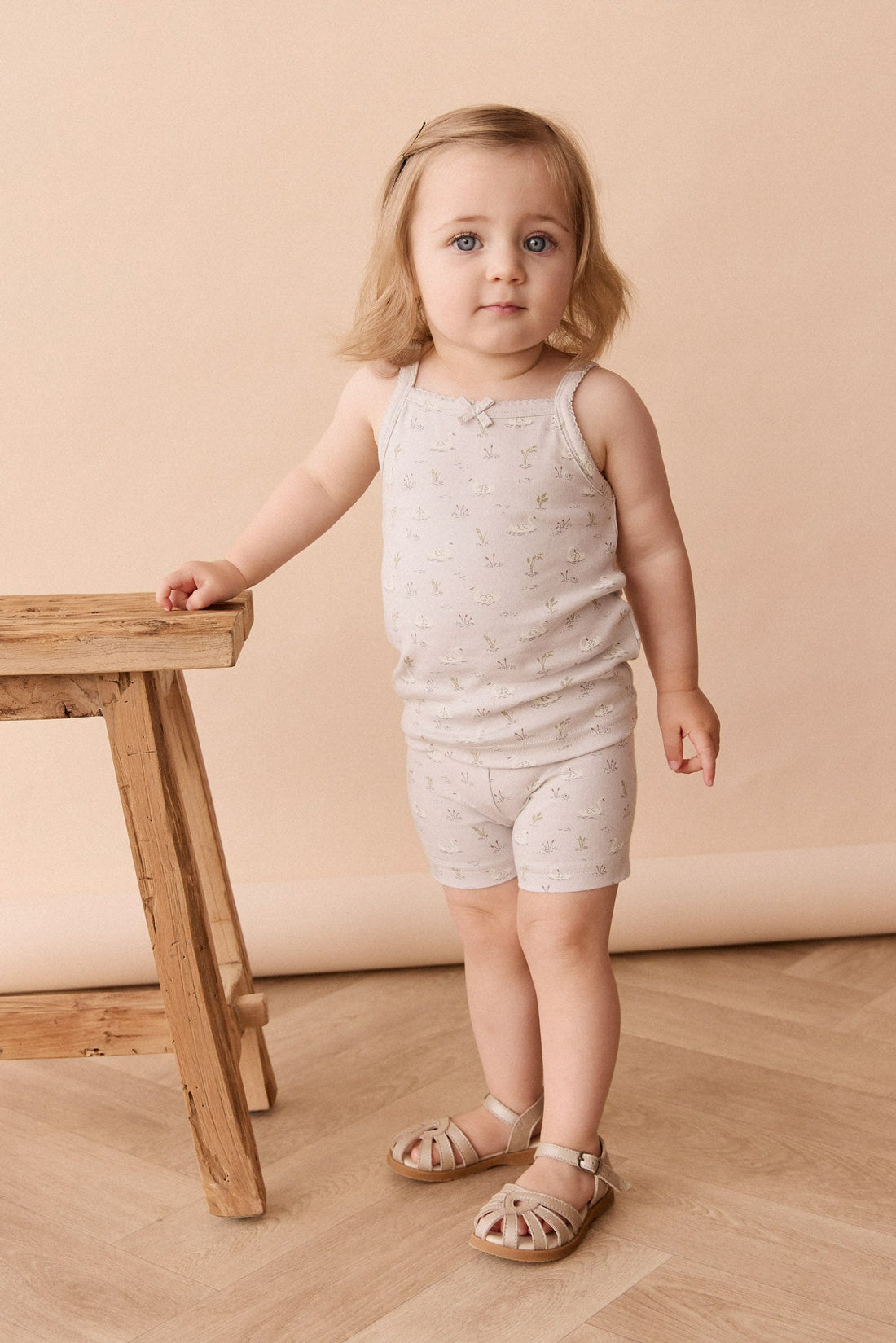 Organic Cotton Singlet - Swanning Dawn Blue Childrens Singlet from Jamie Kay Australia