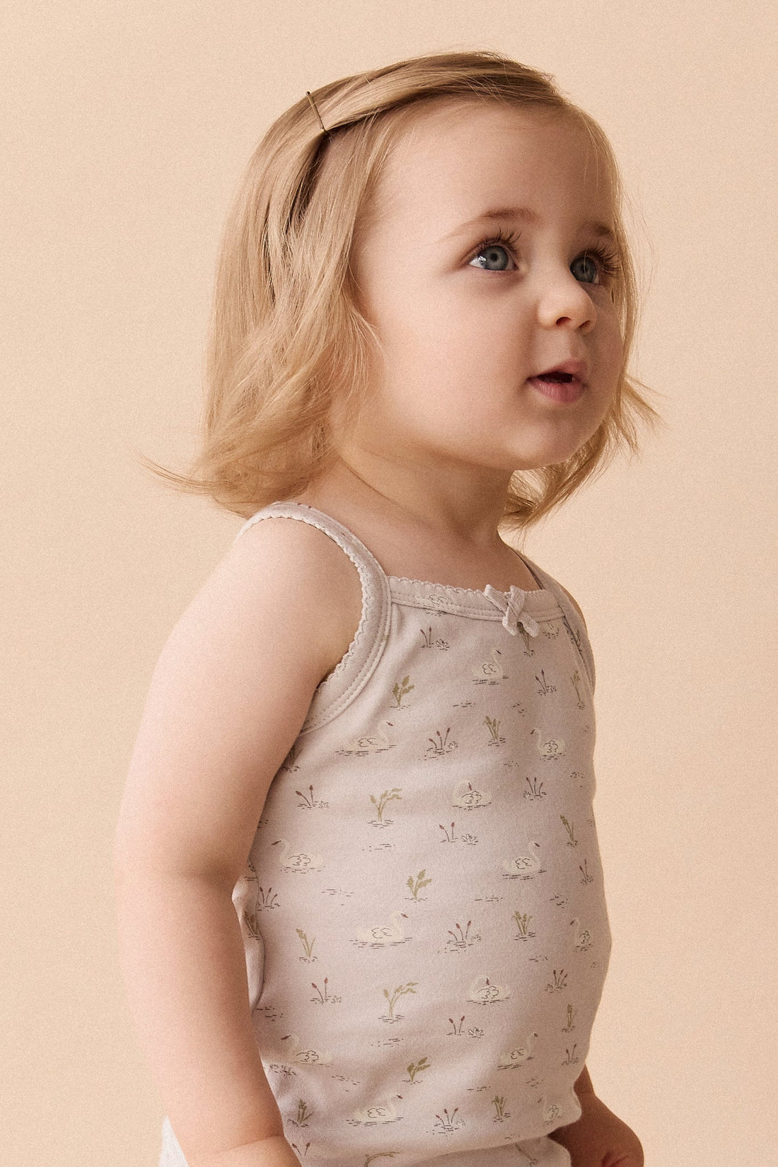 Organic Cotton Singlet - Swanning Dawn Blue Childrens Singlet from Jamie Kay Australia