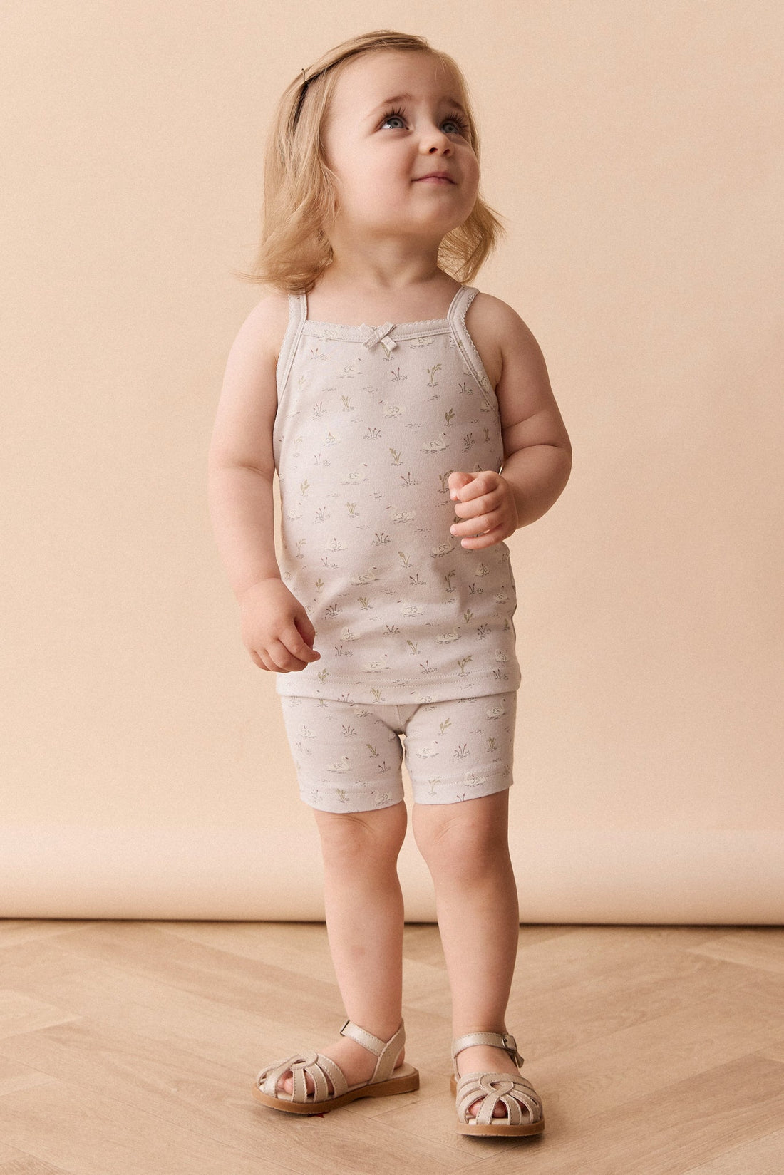Organic Cotton Singlet - Swanning Dawn Blue Childrens Singlet from Jamie Kay Australia