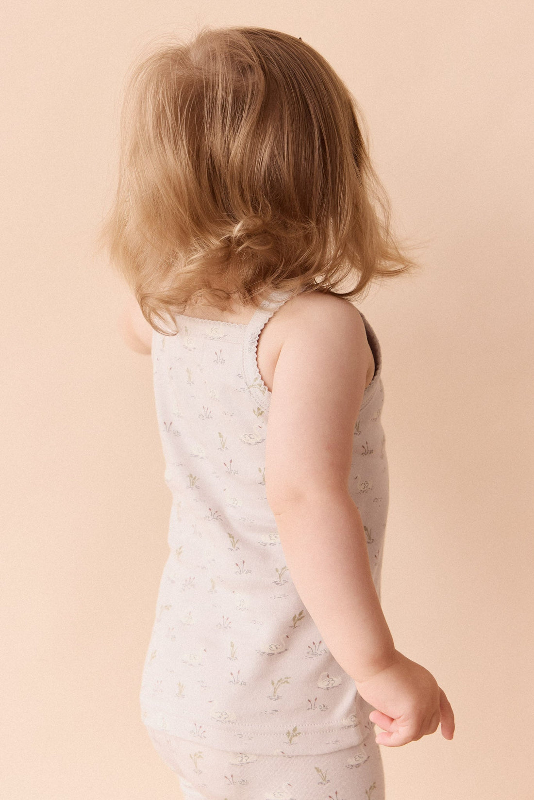Organic Cotton Singlet - Swanning Dawn Blue Childrens Singlet from Jamie Kay Australia