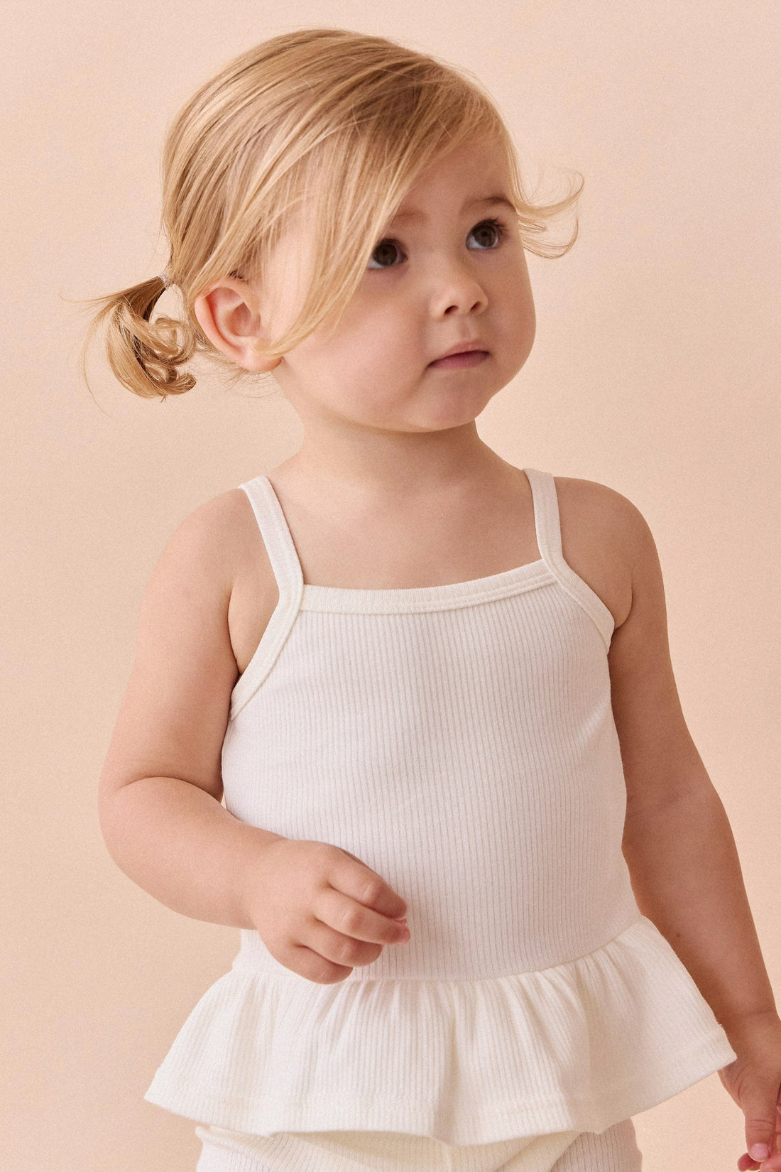 Organic Cotton Fine Rib Lillian Top - Parchment Childrens Top from Jamie Kay Australia