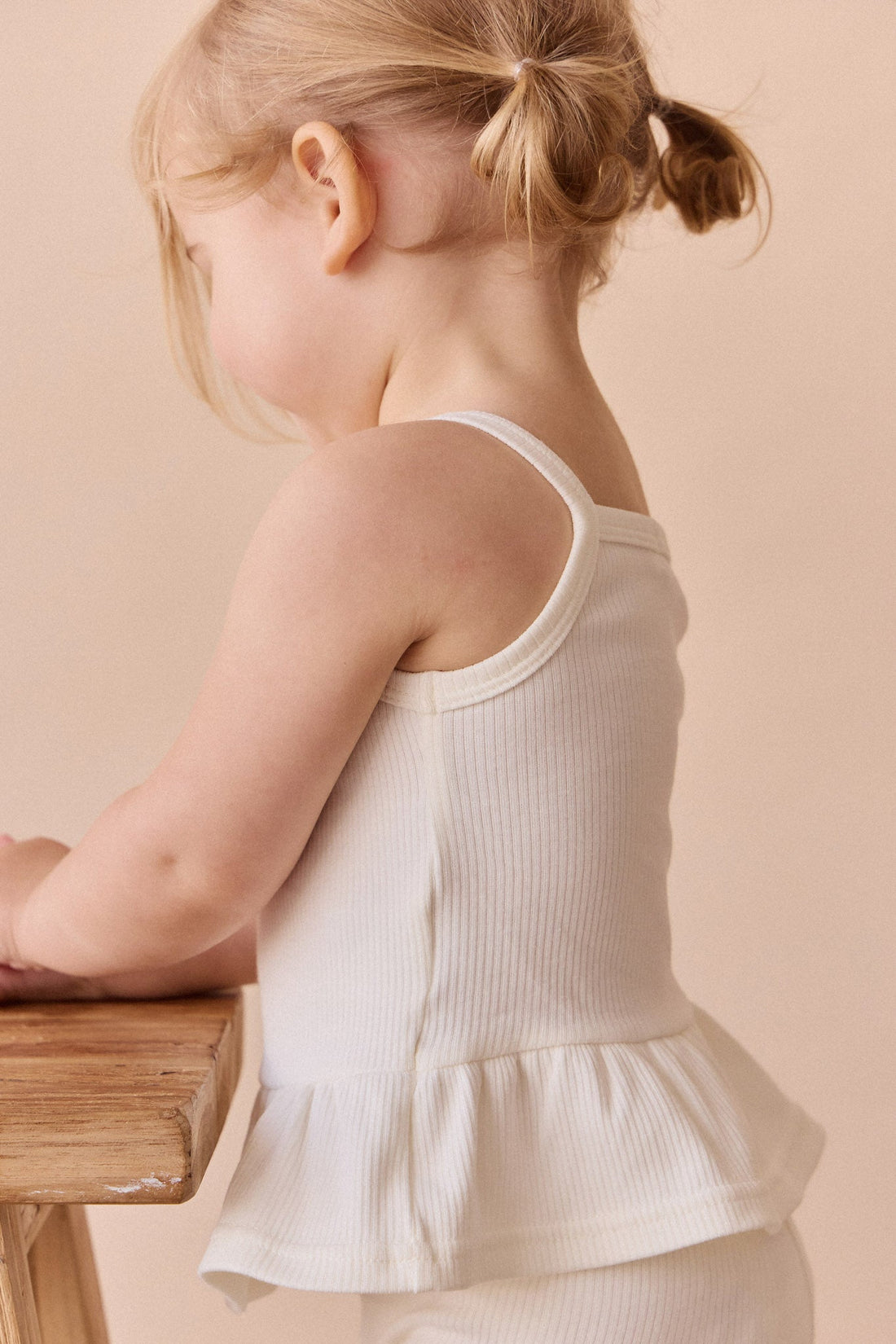 Organic Cotton Fine Rib Lillian Top - Parchment Childrens Top from Jamie Kay Australia