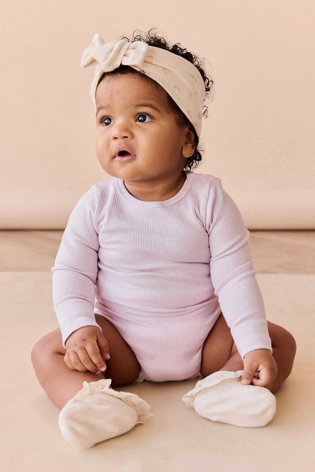 Organic Cotton Fine Rib Long Sleeve Bodysuit - Popsicle Childrens Top from Jamie Kay Australia