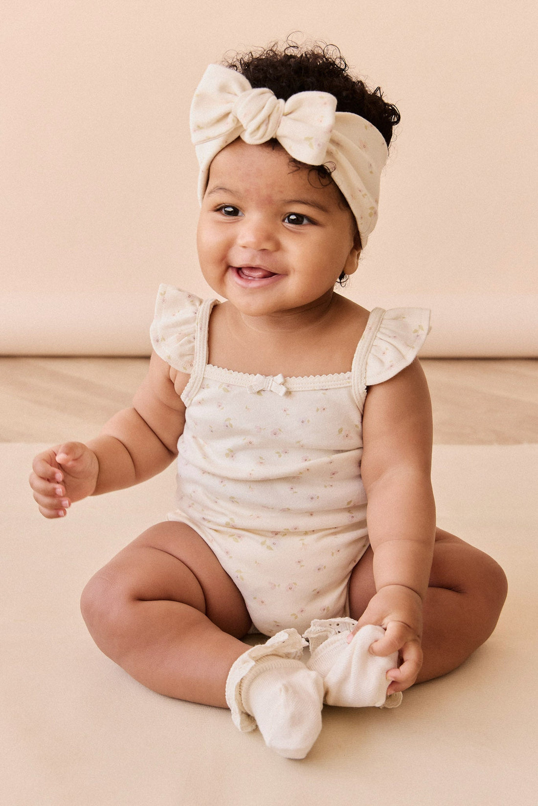 Organic Cotton Bettina Bodysuit - Briella Whisper Childrens Bodysuit from Jamie Kay Australia