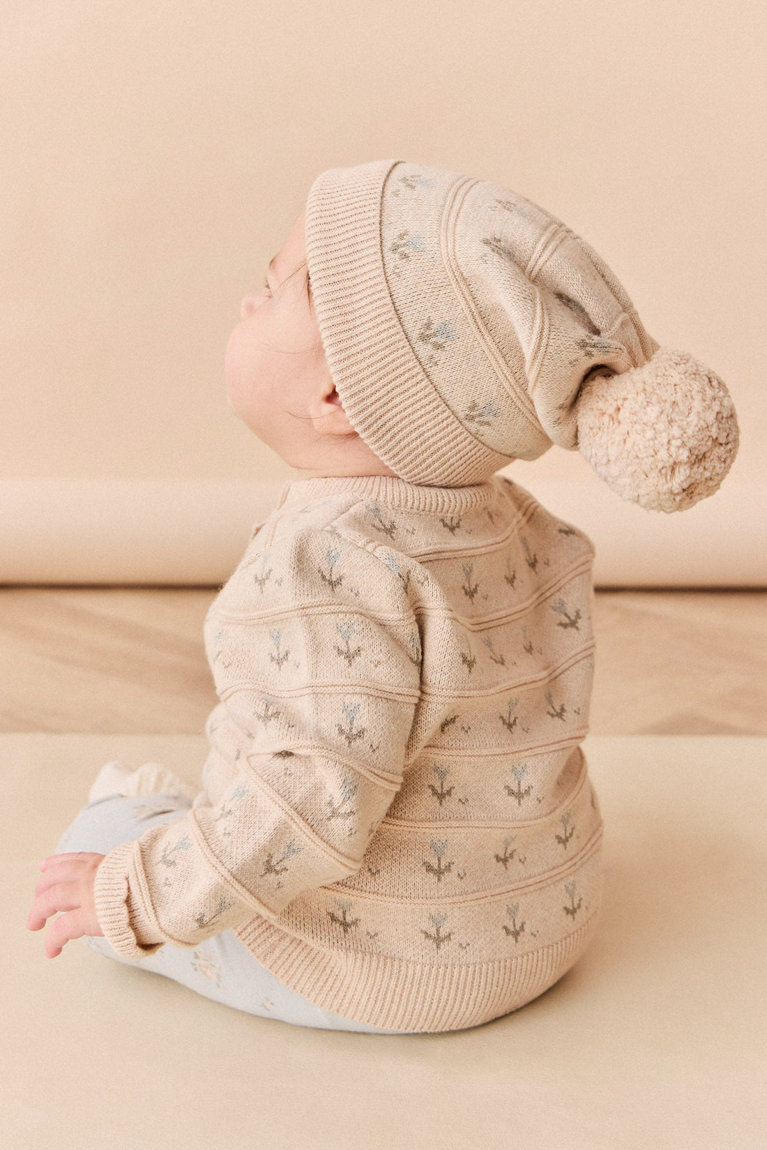 Penny Hat - Penny Flower Jacquard Dawn Childrens Hat from Jamie Kay Australia
