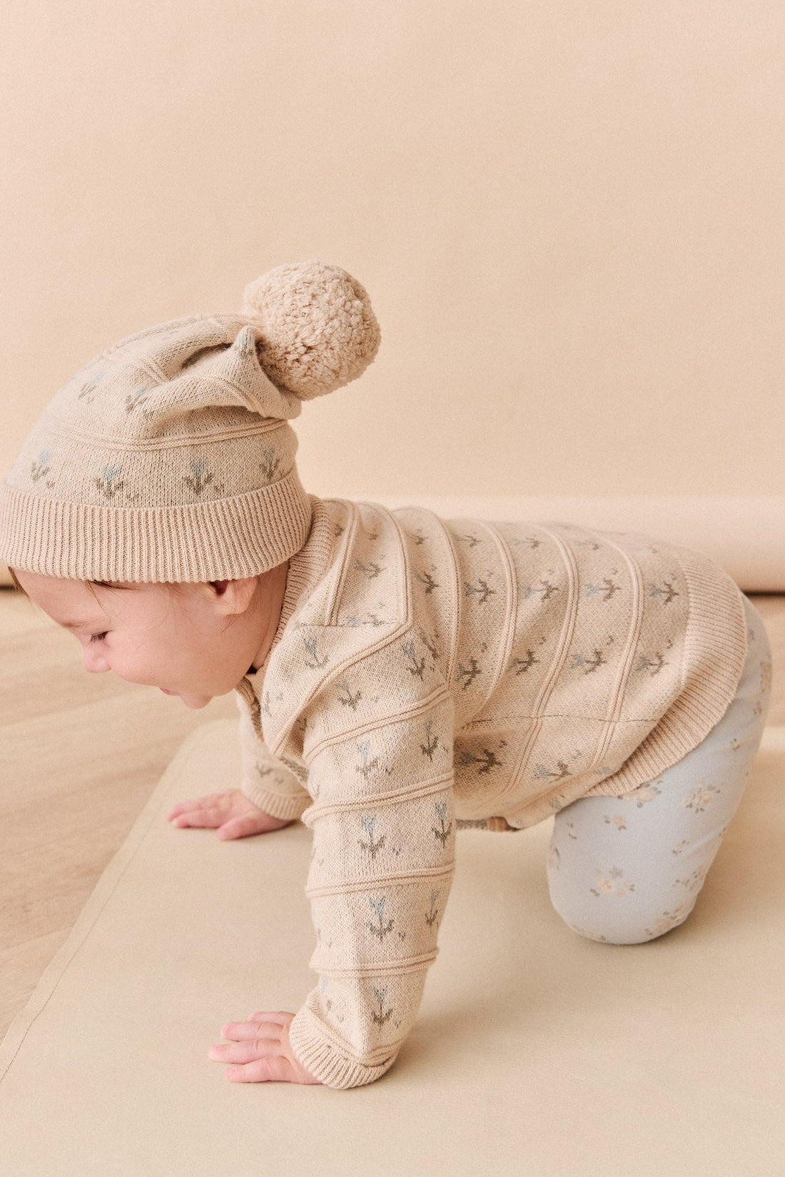 Penny Hat - Penny Flower Jacquard Dawn Childrens Hat from Jamie Kay Australia