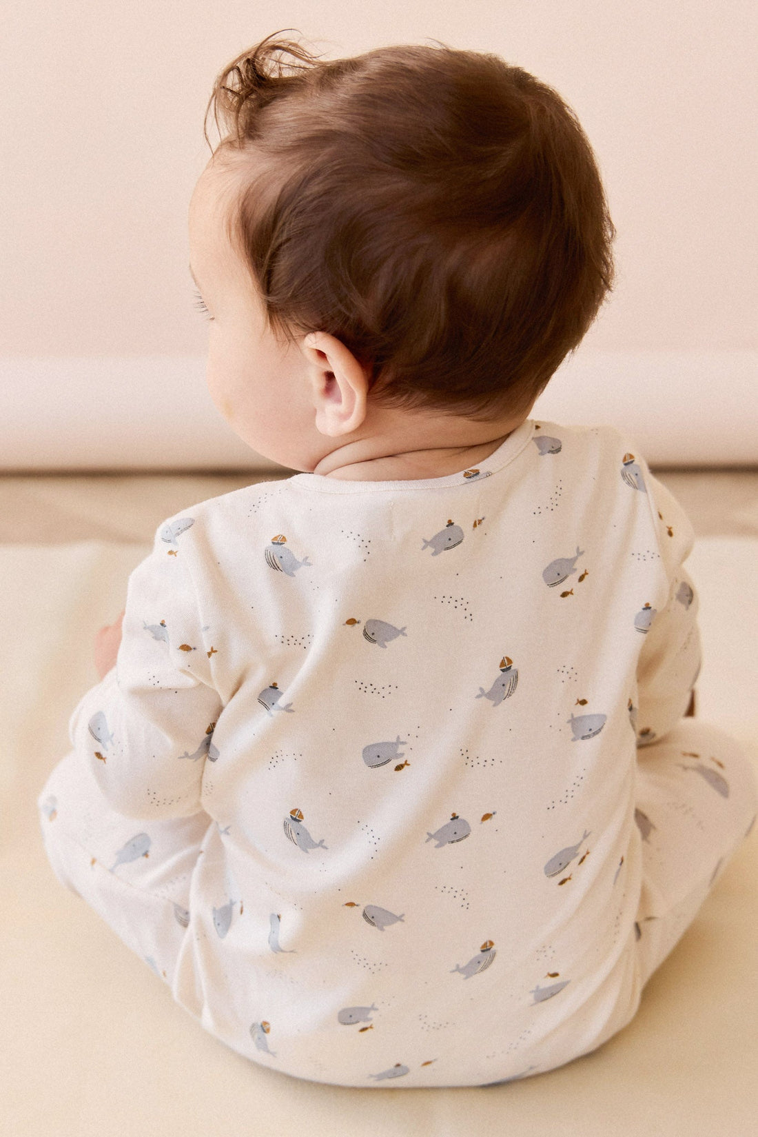 Organic Cotton Reese Zip Onepiece - Whales Childrens Onepiece from Jamie Kay Australia