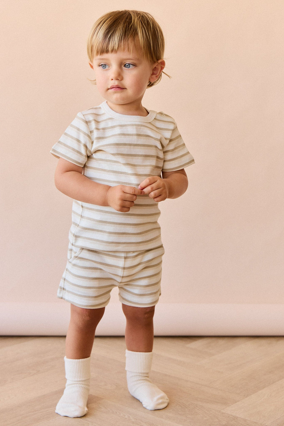 Pima Cotton Willem Short - Sundrenched Stripe Childrens Short from Jamie Kay Australia