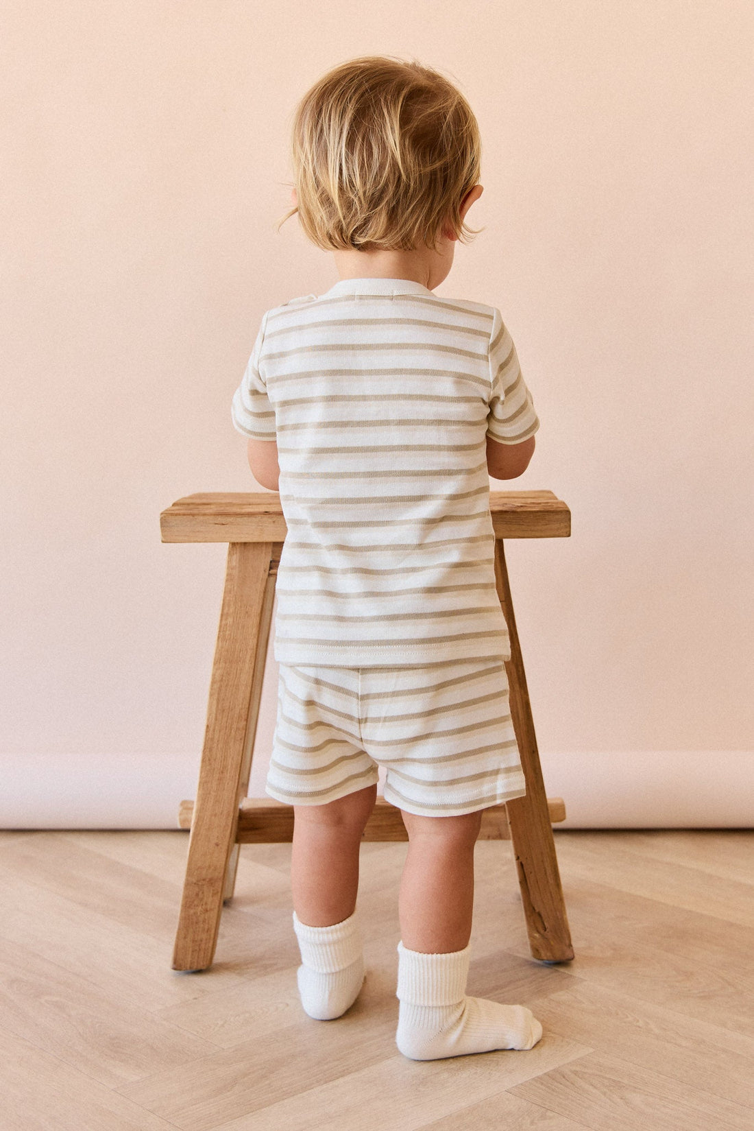 Pima Cotton Willem Short - Sundrenched Stripe Childrens Short from Jamie Kay Australia