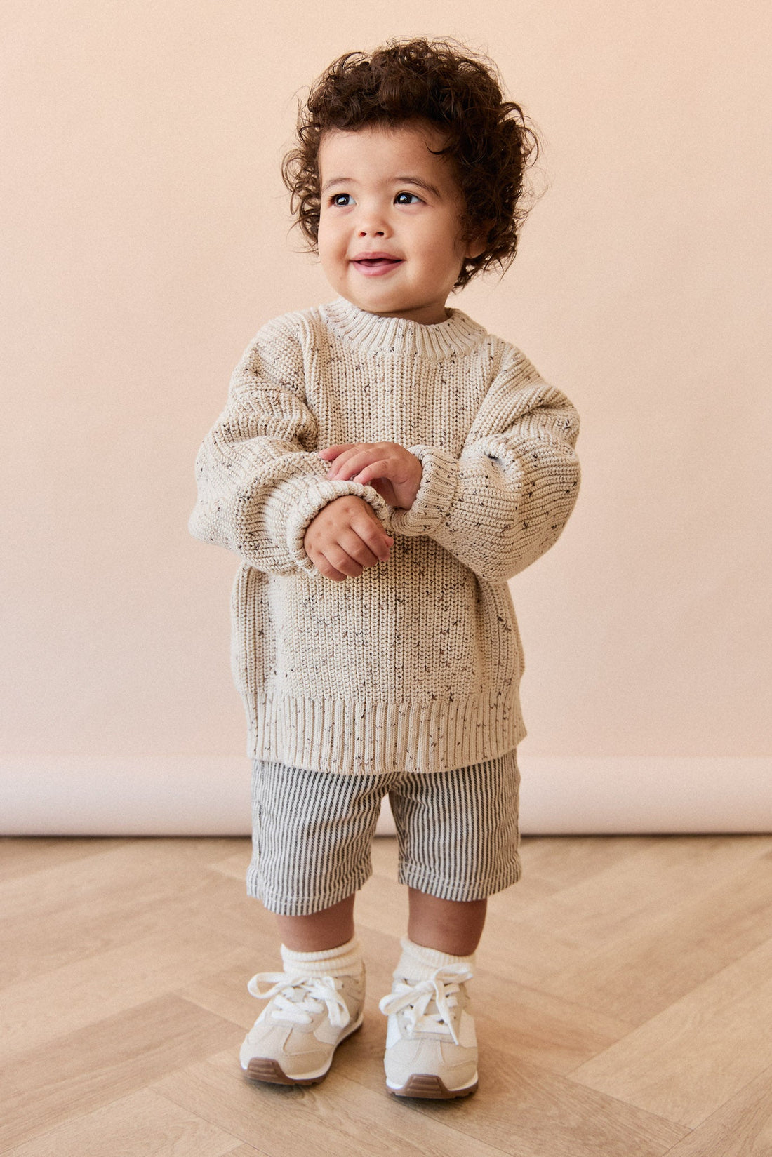 Jude Short - Dark Coffee/Buff Stripe Childrens Short from Jamie Kay Australia