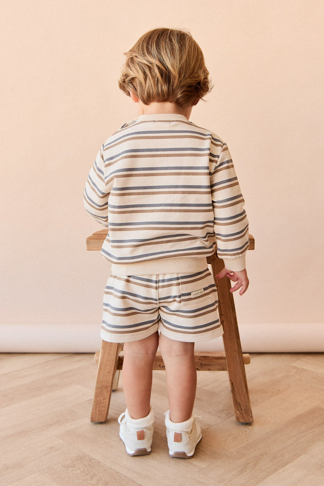 Organic Cotton Jalen Short - Raynor Stripe North Sea Childrens Short from Jamie Kay Australia