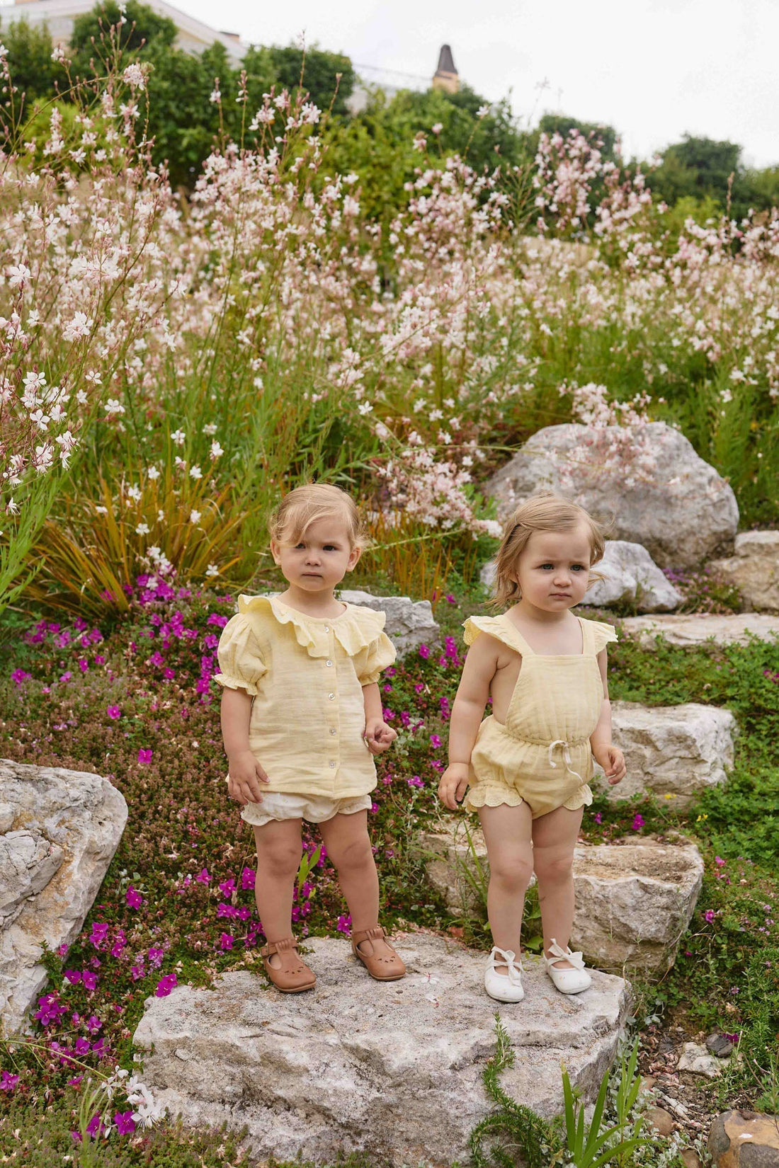 Organic Cotton Muslin Luciana Playsuit - Sunshine Childrens Playsuit from Jamie Kay Australia
