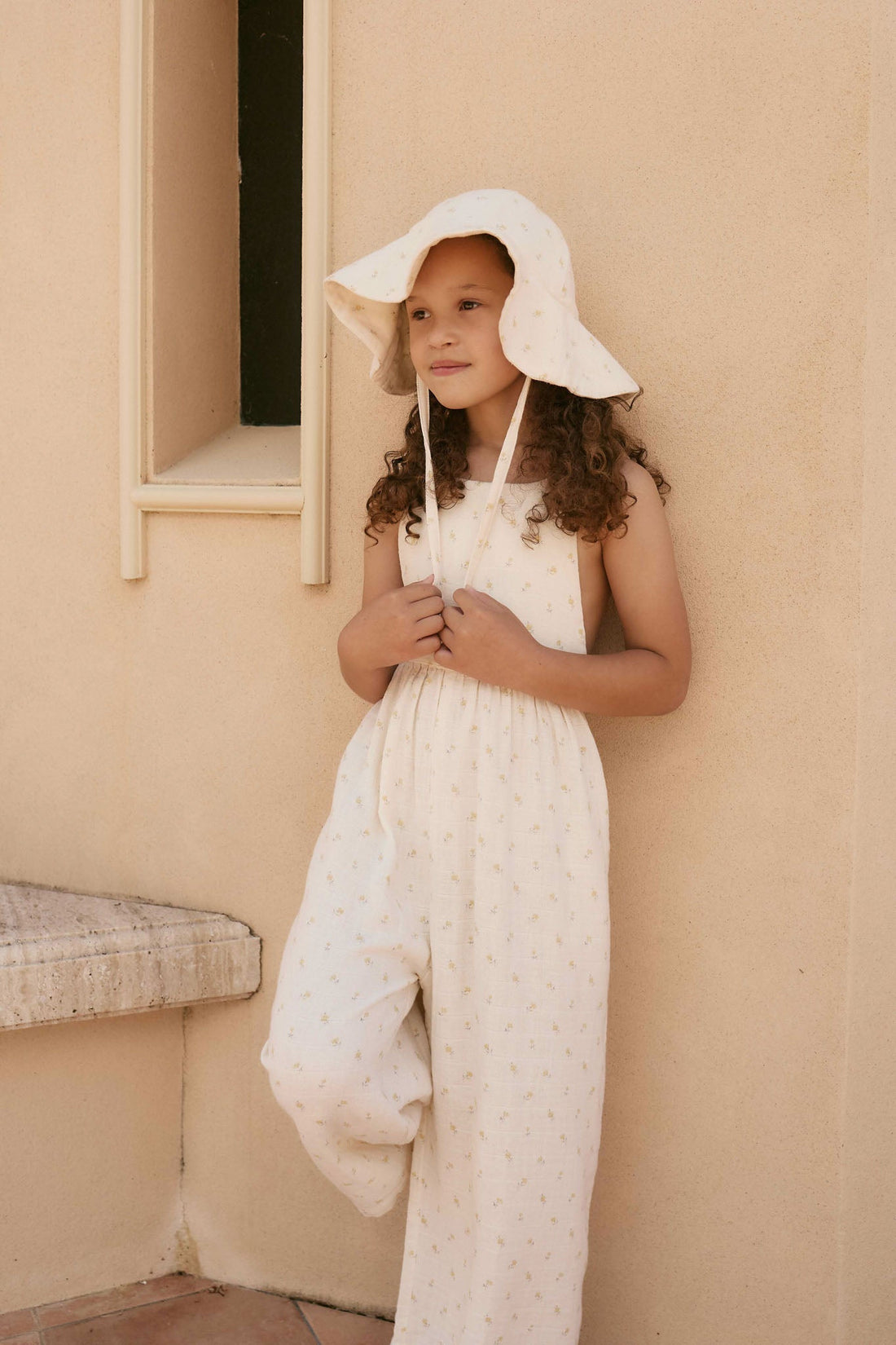 Organic Cotton Muslin Lana Jumpsuit - Vintage Ditsy Childrens Jumpsuit from Jamie Kay Australia