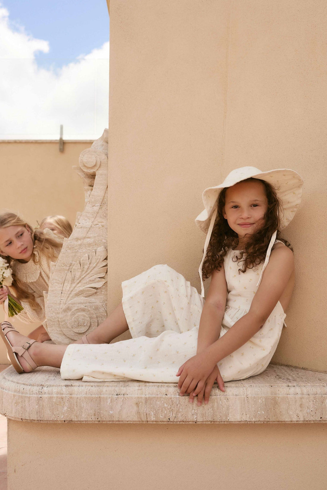 Organic Cotton Muslin Lana Jumpsuit - Vintage Ditsy Childrens Jumpsuit from Jamie Kay Australia