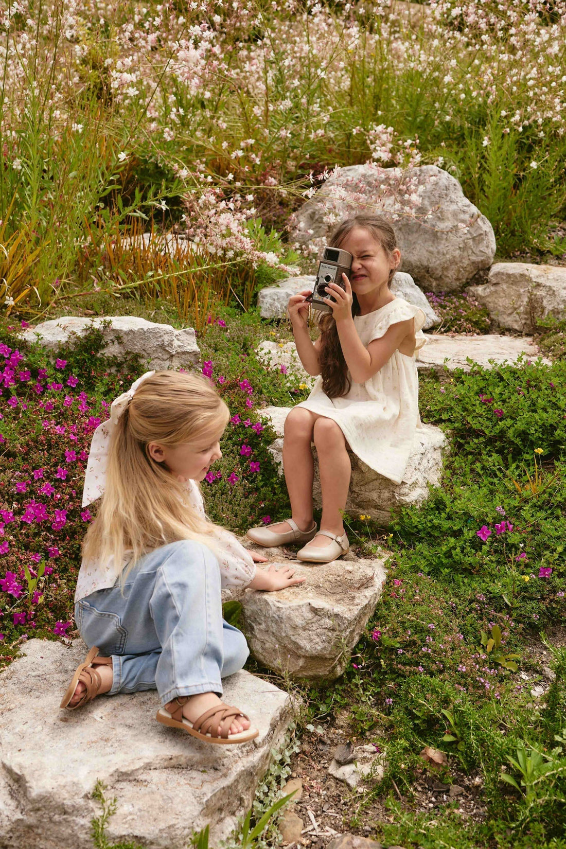 Organic Cotton Muslin Brielle Dress - Vintage Ditsy Childrens Dress from Jamie Kay Australia