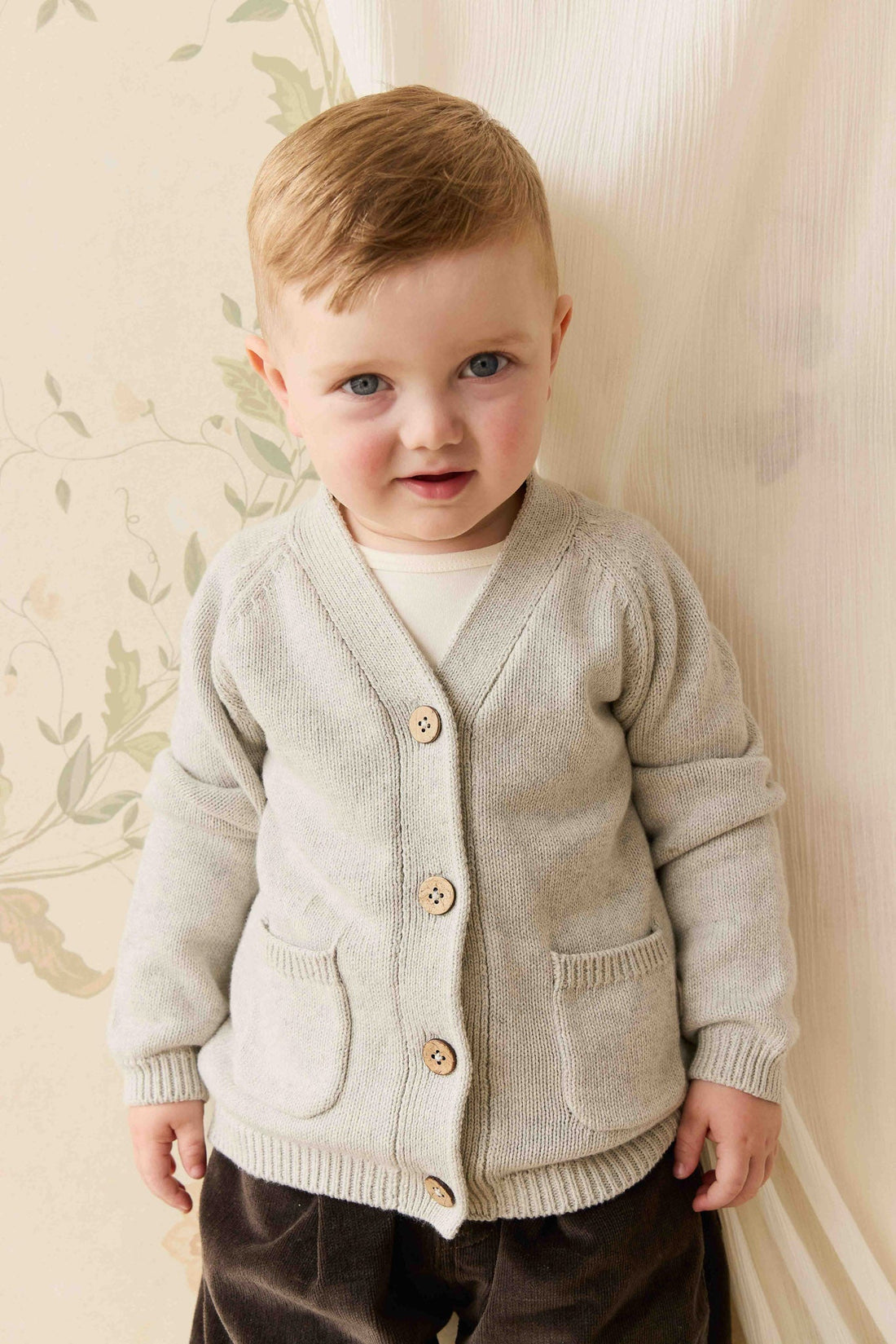 Franco Cardigan - Light Grey Marle Childrens Cardigan from Jamie Kay Australia