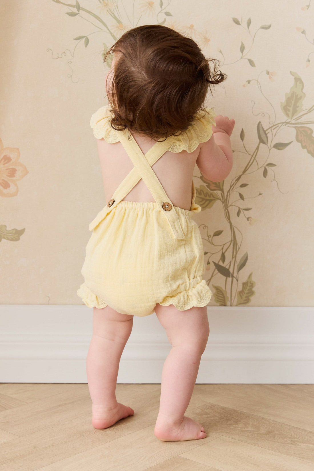 Organic Cotton Muslin Luciana Playsuit - Sunshine Childrens Playsuit from Jamie Kay Australia
