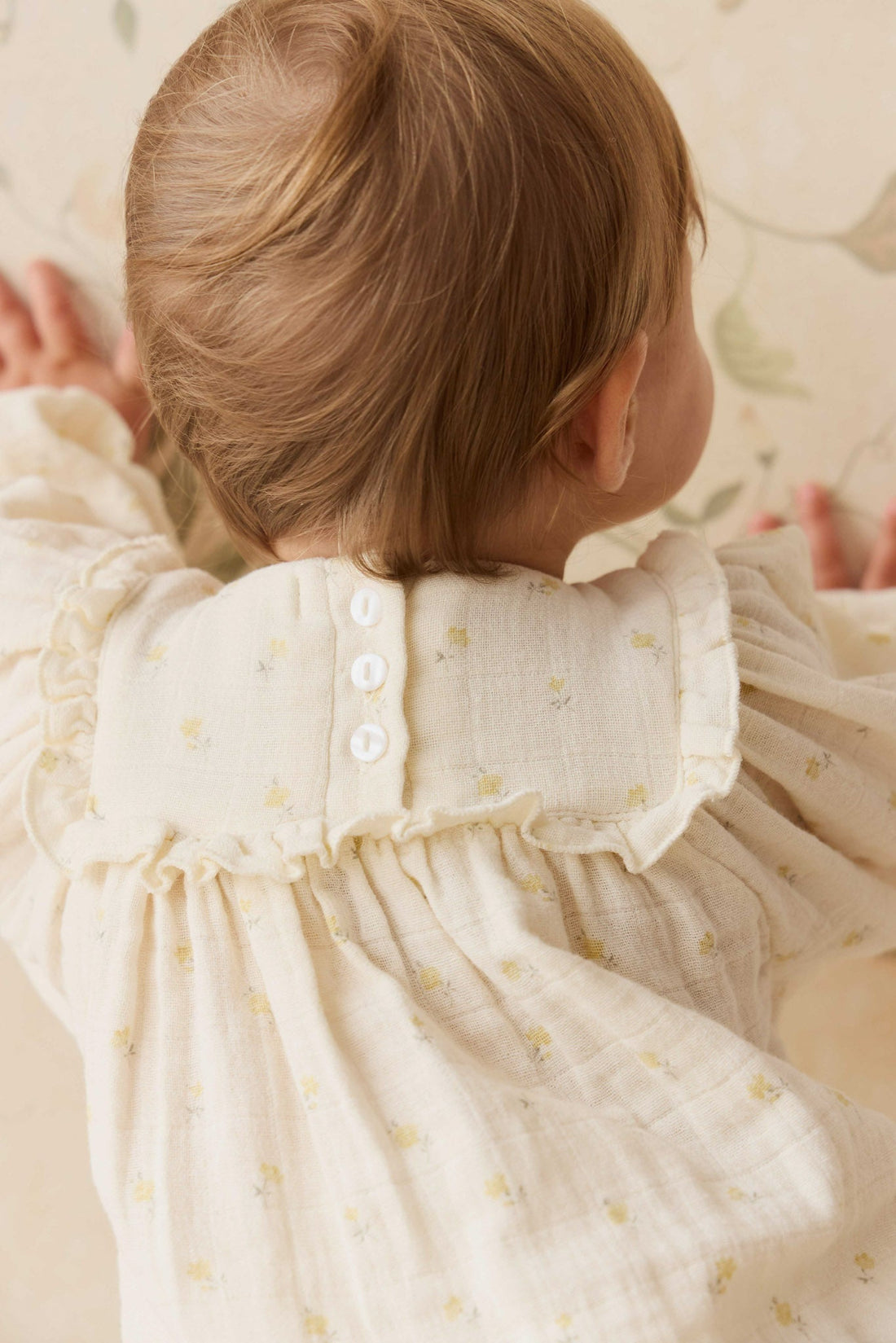Organic Cotton Muslin Frances Playsuit - Vintage Ditsy Childrens Playsuit from Jamie Kay Australia