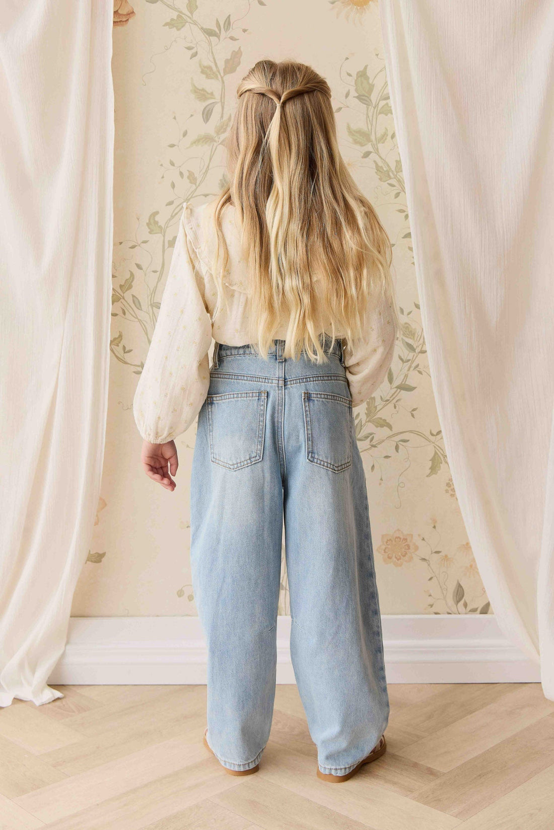 Organic Cotton Muslin Amira Blouse - Vintage Ditsy Childrens Top from Jamie Kay Australia