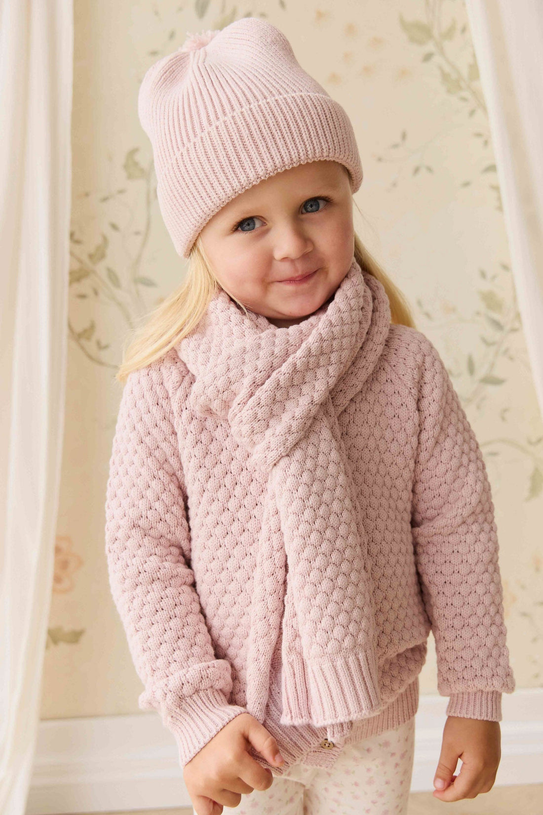 Maple Scarf - Pastel Pink Marle Childrens Scarf from Jamie Kay Australia