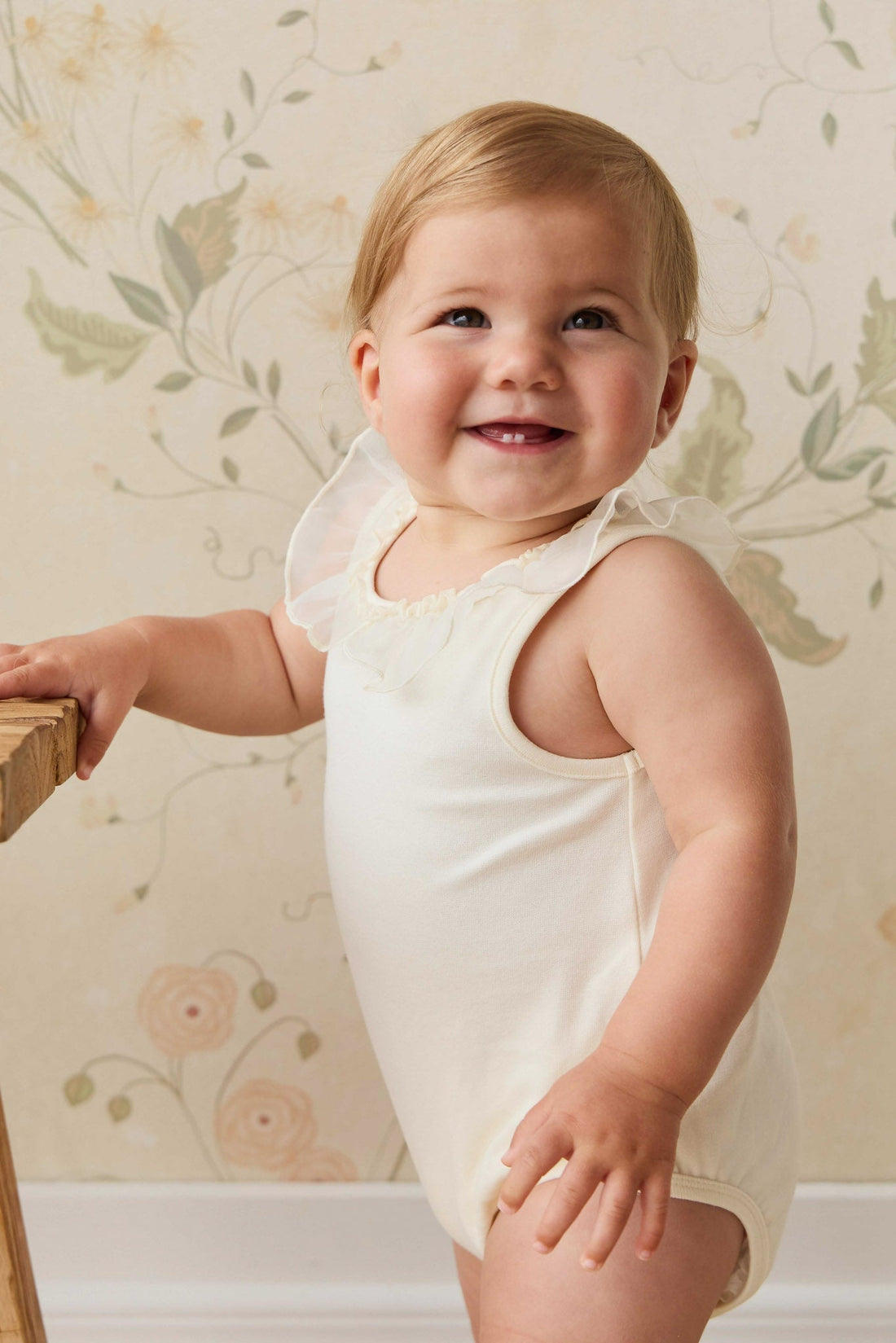 Adalyn Playsuit - Parchment Childrens Playsuit from Jamie Kay Australia