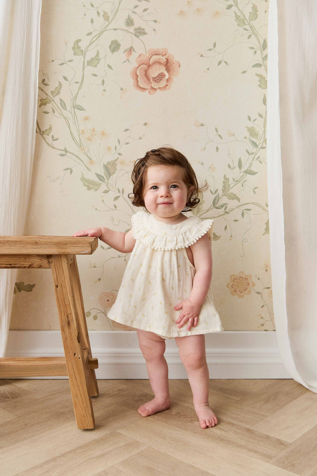 Organic Cotton Muslin Annalise Top - Vintage Ditsy Childrens Top from Jamie Kay Australia