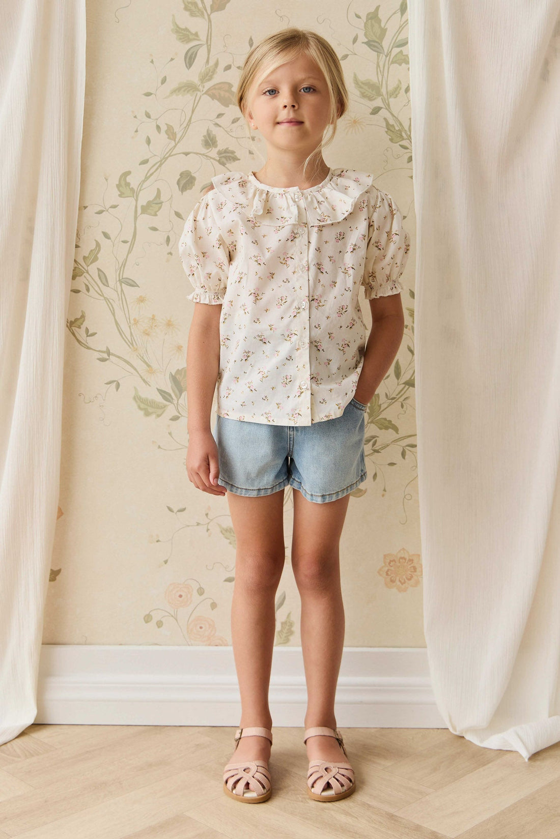 Kora Short - Antique Blue Childrens Short from Jamie Kay Australia
