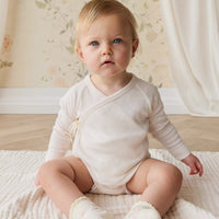 Organic Cotton Modal Marina Long Sleeve Bodysuit - Icing Marle Childrens Bodysuit from Jamie Kay Australia
