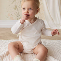 Organic Cotton Modal Marina Long Sleeve Bodysuit - Icing Marle Childrens Bodysuit from Jamie Kay Australia