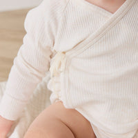 Organic Cotton Modal Marina Long Sleeve Bodysuit - Icing Marle Childrens Bodysuit from Jamie Kay Australia