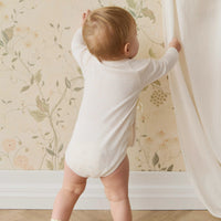 Organic Cotton Modal Marina Long Sleeve Bodysuit - Icing Marle Childrens Bodysuit from Jamie Kay Australia