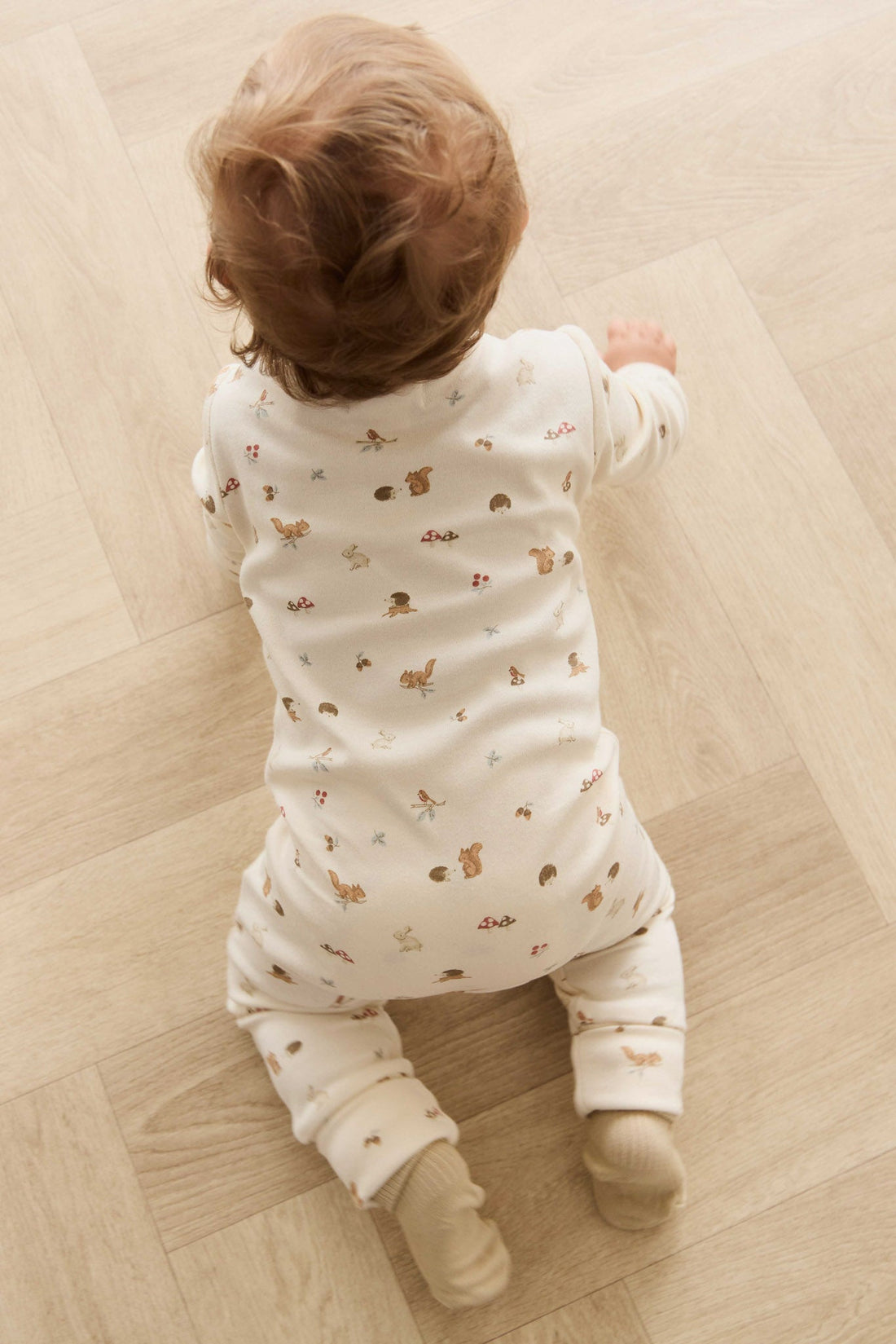 Organic Cotton Reese Zip Onepiece - Forest Gathering Childrens Onepiece from Jamie Kay Australia