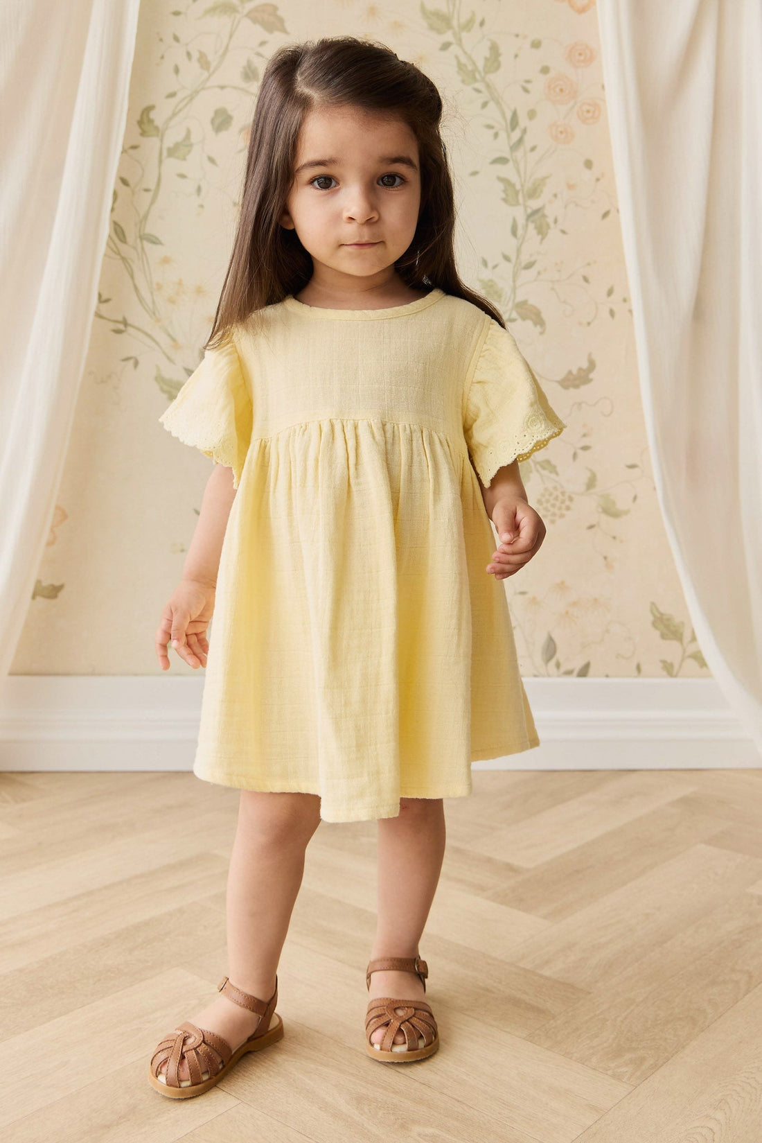 Organic Cotton Muslin Phillipa Dress - Sunshine Childrens Dress from Jamie Kay Australia