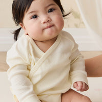Organic Cotton Modal Marina Long Sleeve Bodysuit - Parchment Childrens Bodysuit from Jamie Kay Australia