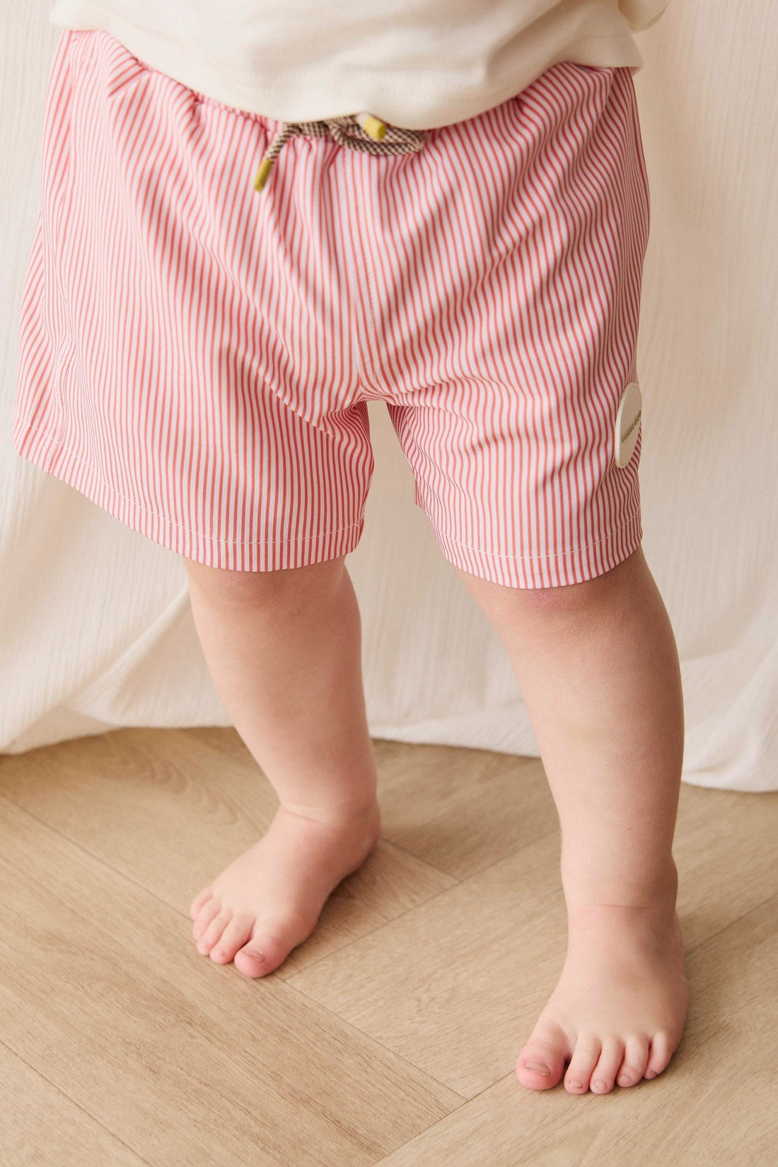 Wyatt Board Short - Terracotta Stripe Childrens Swimwear from Jamie Kay Australia
