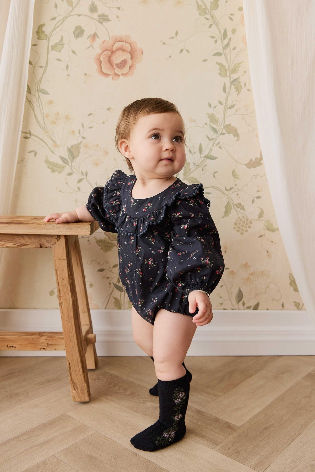 Organic Cotton Malia Playsuit - Bianca Noir Childrens Playsuit from Jamie Kay Australia
