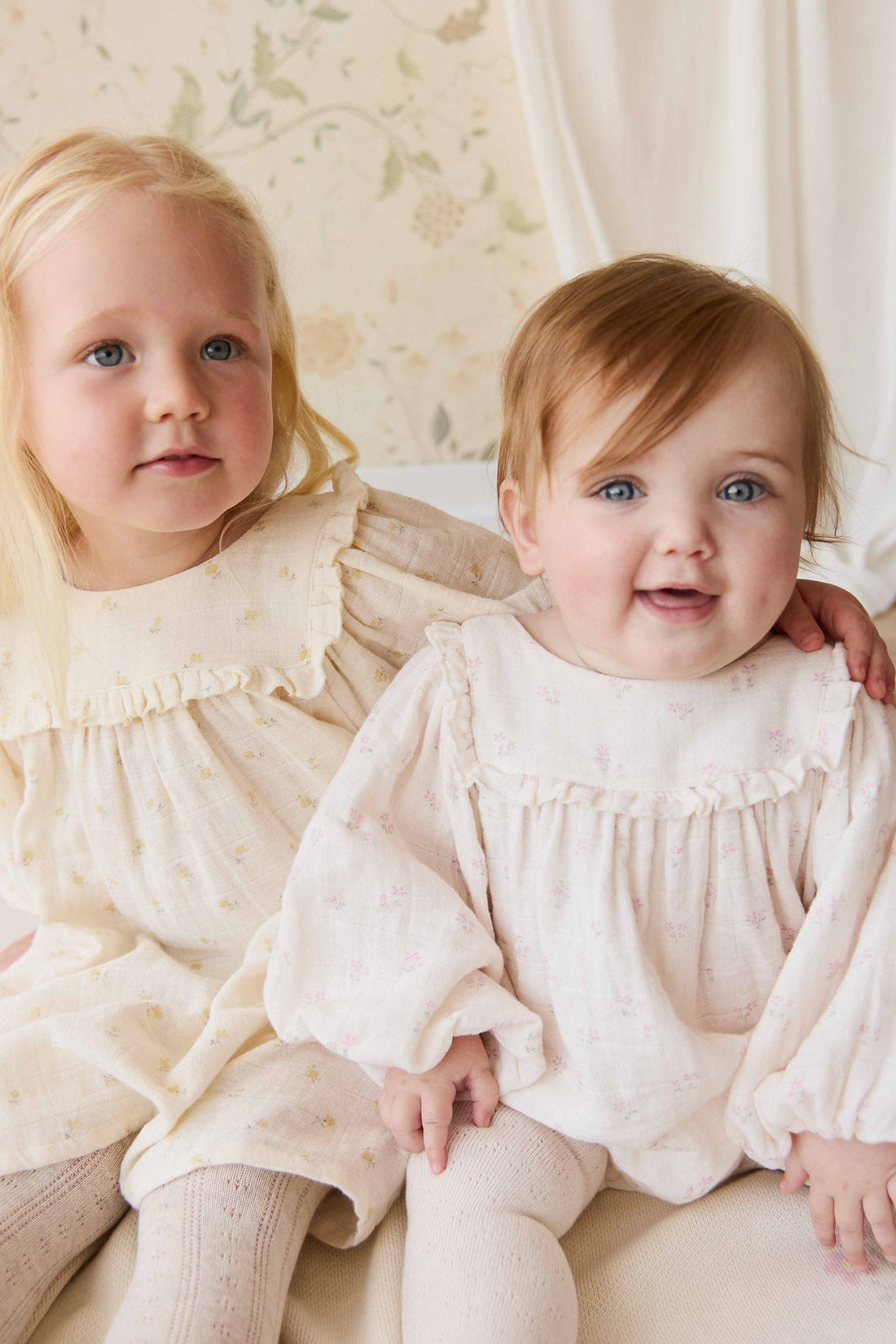 Organic Cotton Muslin Amira Dress - Vintage Ditsy Childrens Dress from Jamie Kay Australia