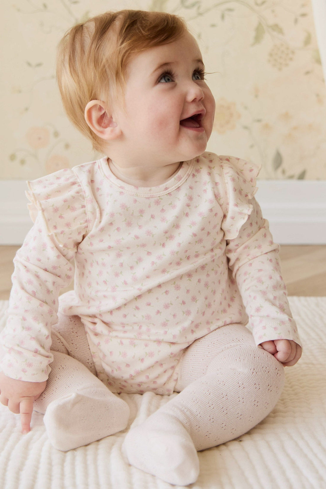 Organic Cotton Kinley Playsuit - Victoria Blush Childrens Playsuit from Jamie Kay Australia