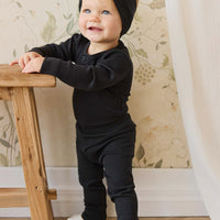 Organic Cotton Modal Long Sleeve Bodysuit - Ebony Childrens Bodysuit from Jamie Kay Australia