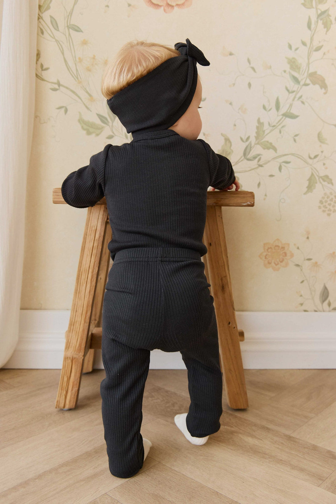 Organic Cotton Modal Long Sleeve Bodysuit - Ebony Childrens Bodysuit from Jamie Kay Australia