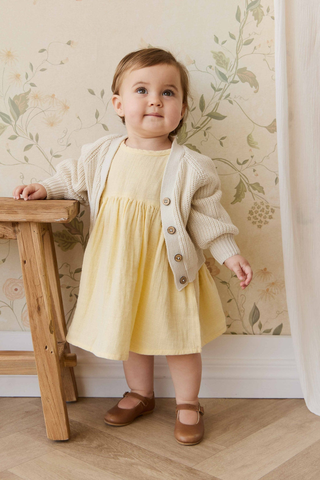 Organic Cotton Muslin Phillipa Dress - Sunshine Childrens Dress from Jamie Kay Australia