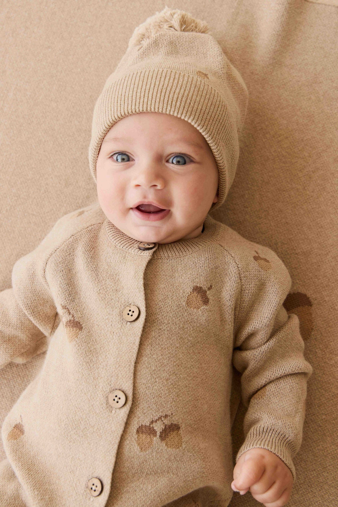 Easton Onepiece - Forest Acorns Cashew Marle Childrens Onepiece from Jamie Kay Australia