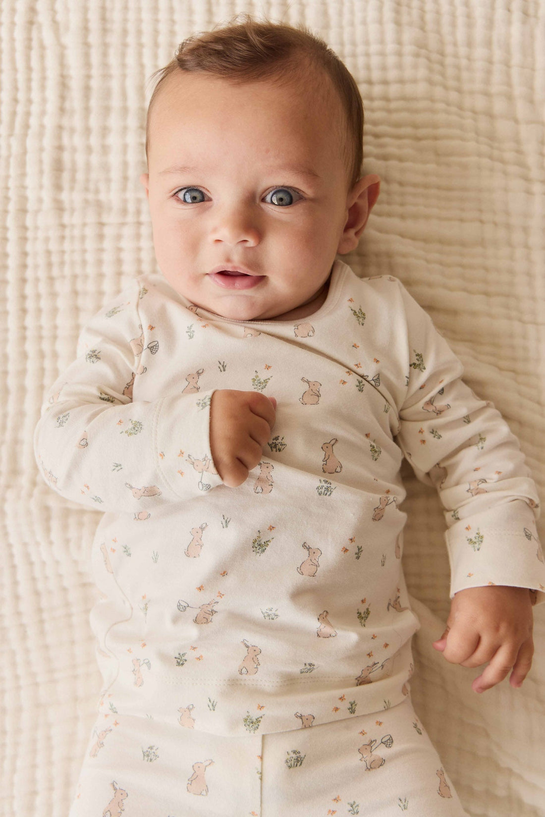 Organic Cotton Baker Long Sleeve Pyjama Set - Lapin Jardin Crisp Childrens Pyjama from Jamie Kay Australia