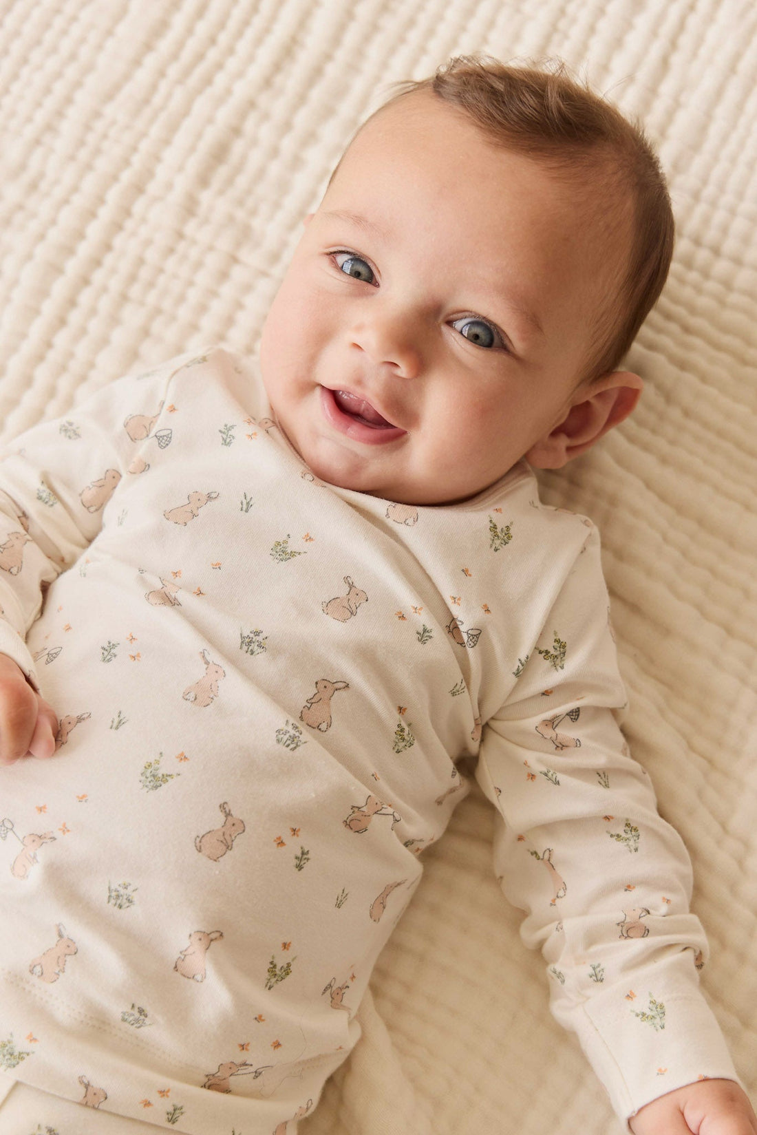 Organic Cotton Baker Long Sleeve Pyjama Set - Lapin Jardin Crisp Childrens Pyjama from Jamie Kay Australia