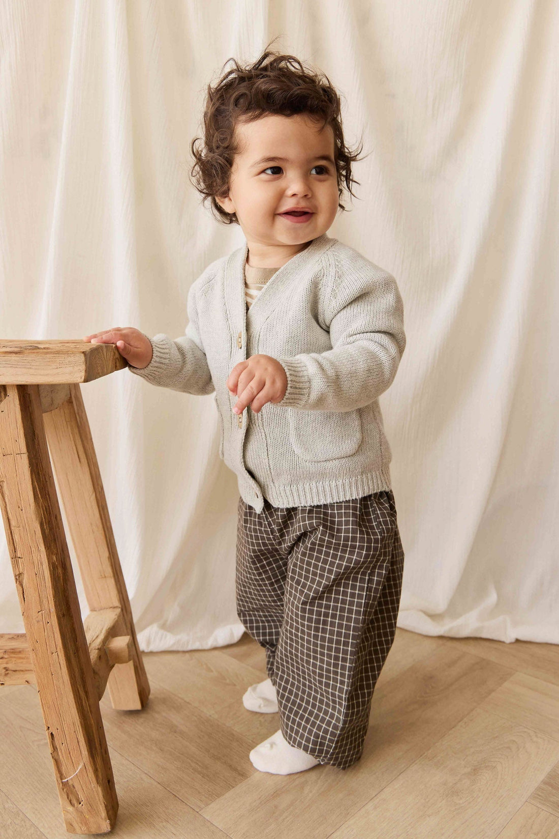 Franco Cardigan - Light Grey Marle Childrens Cardigan from Jamie Kay Australia