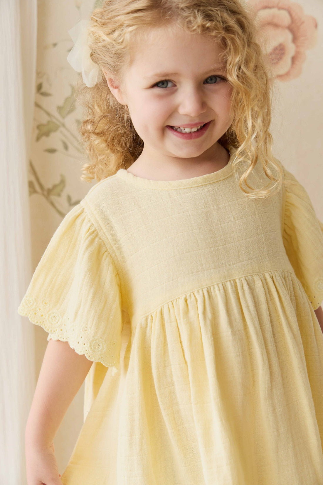Organic Cotton Muslin Phillipa Dress - Sunshine Childrens Dress from Jamie Kay Australia
