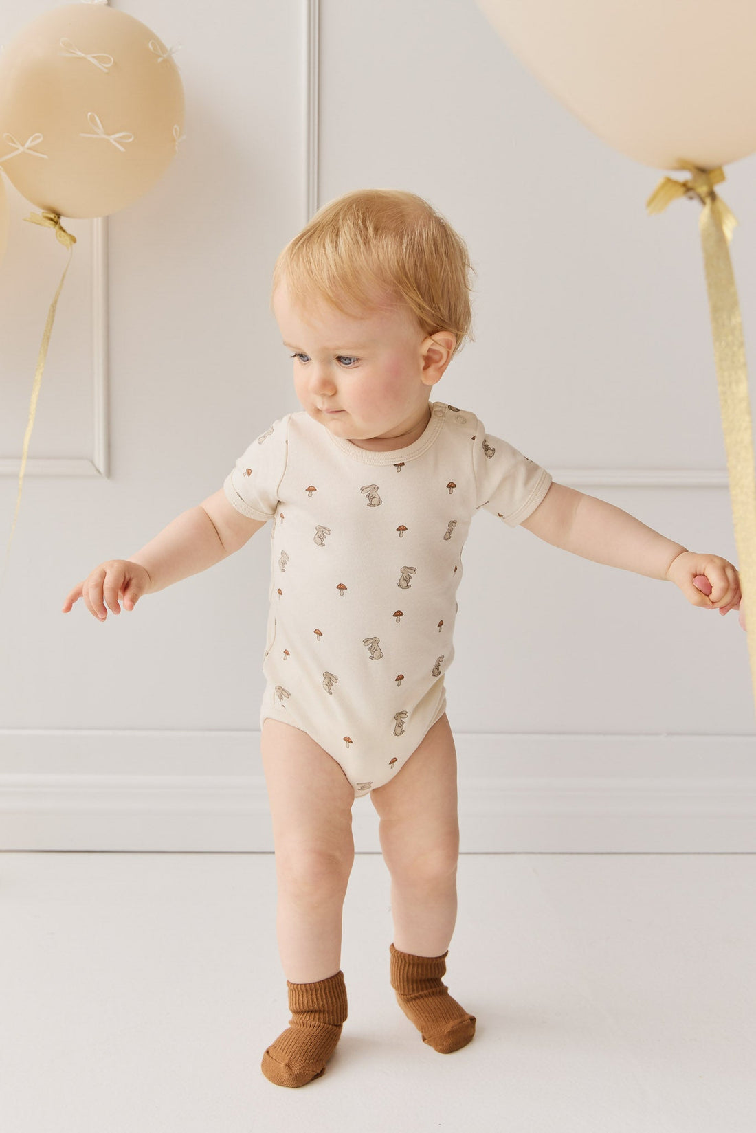 Organic Cotton Hudson Short Sleeve Bodysuit - Le Lapin Childrens Bodysuit from Jamie Kay Australia