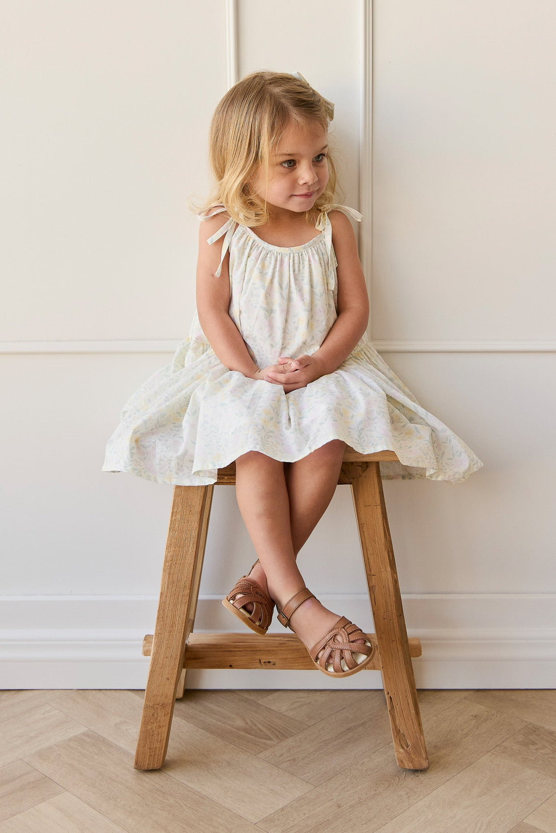 Organic Cotton Winnie Dress - Daphne Egret Childrens Dress from Jamie Kay Australia