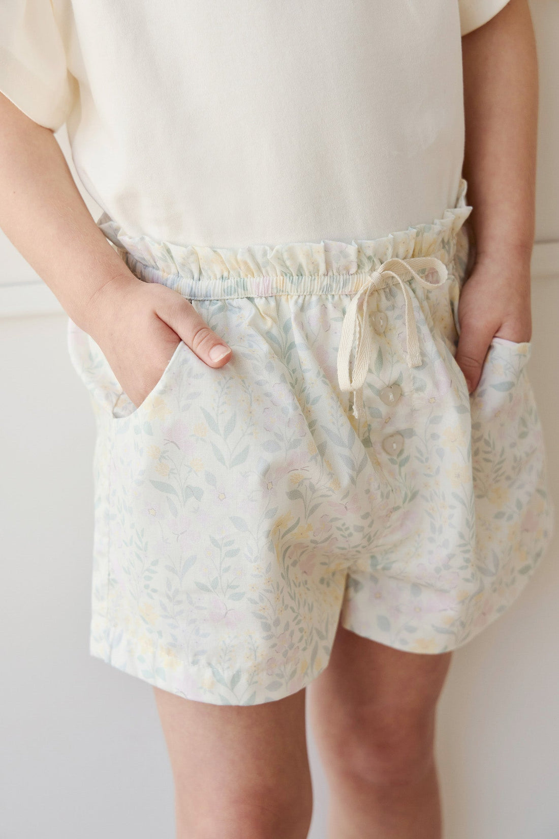Organic Cotton Neve Short - Daphne Egret Childrens Short from Jamie Kay Australia