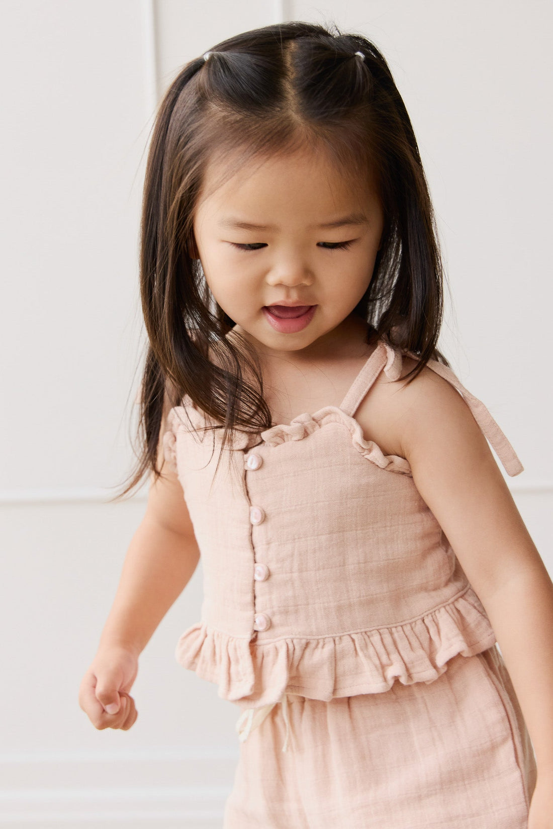 Organic Cotton Muslin Mirabel Top - Chalky Pink Childrens Top from Jamie Kay Australia